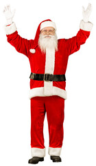 Portrait of smiling santa claus on white background