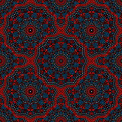 Round medallion vector seamless pattern.