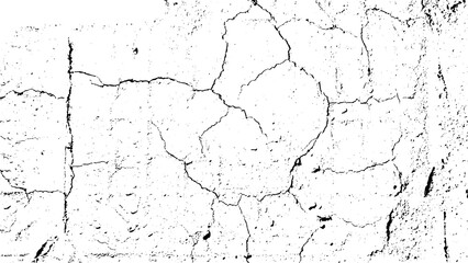 Rustic cracked texture with many cracks and scratches. Abstract background. PNG graphic illustration with transparent background.