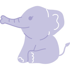 Cute Elephant Sit Side View