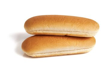 A pile of buns for hot dog isolated on white background. Hotdog bun isolated 