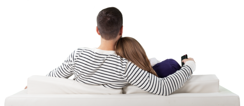 Couple Watching Television - Powered by Adobe