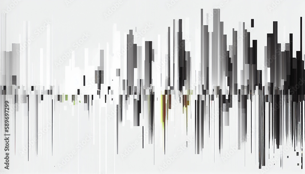 Poster smooth white background with glitch effect, smooth, glitch. generative ai
