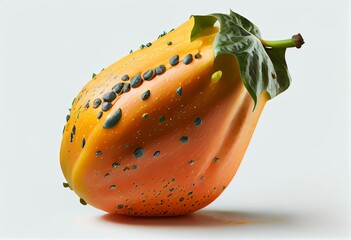 Obraz na płótnie Canvas Ripe papaya isolated on transparent background png file. Generative AI