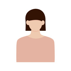 Faceless female avatar. Asian woman vector illustration. EPS 10