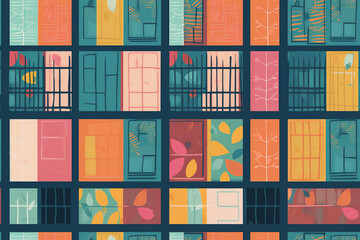 Fototapeta premium A vibrant and happy illustration of colorful stained glass windows, perfect as a background texture.