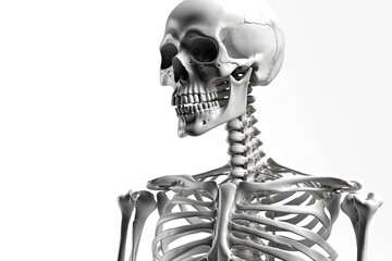human skeleton isolated on a white background. Generative AI