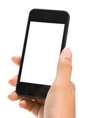 Telephone mobile phone holding smartphone white connection telecommunication