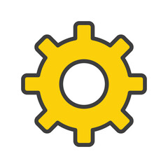 Cog icon with white background stock illustration