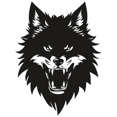 Fototapeta premium Wolf head mascot logo for esport and sport team, black and white template badges
