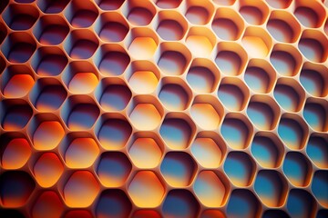 Abstract futuristic hexagon pattern background - generative ai
