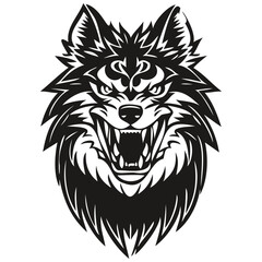 Plakat Animal wolf mascot logo for football, basketball, lacrosse, baseball, hockey , soccer team