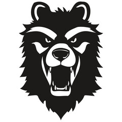 Bear mascot logo for esport and sport team, black and white template badges emblem