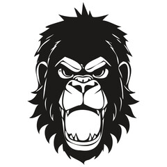 Gorilla mascot logo for esport and sport team, black and white template badges emblem