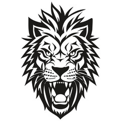 Plakat Lion mascot logo for esport and sport team, black and white template badges emblem