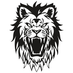 Fototapeta na wymiar Lion mascot logo for esport and sport team, black and white template badges emblem