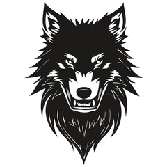 Mascot logotype wolf head, vector template badges for esport and sport team
