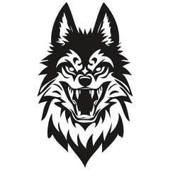Mascot logotype wolf head, vector template badges for esport and sport team