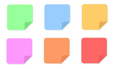 Set of colorful stickers, sheets of note papers