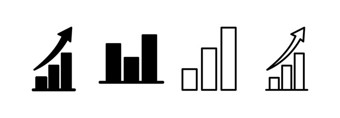Growing graph Icon vector for web and mobile app. Chart sign and symbol. diagram icon