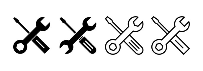 Repair tools icon vector for web and mobile app. tool sign and symbol. setting icon. Wrench and screwdriver. Service