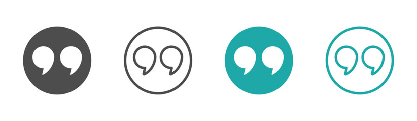  Trendy iconic quotation marks flat vector symbols