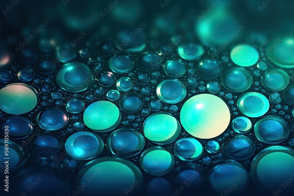 Poster water droplets on a surface in macro view. generative ai