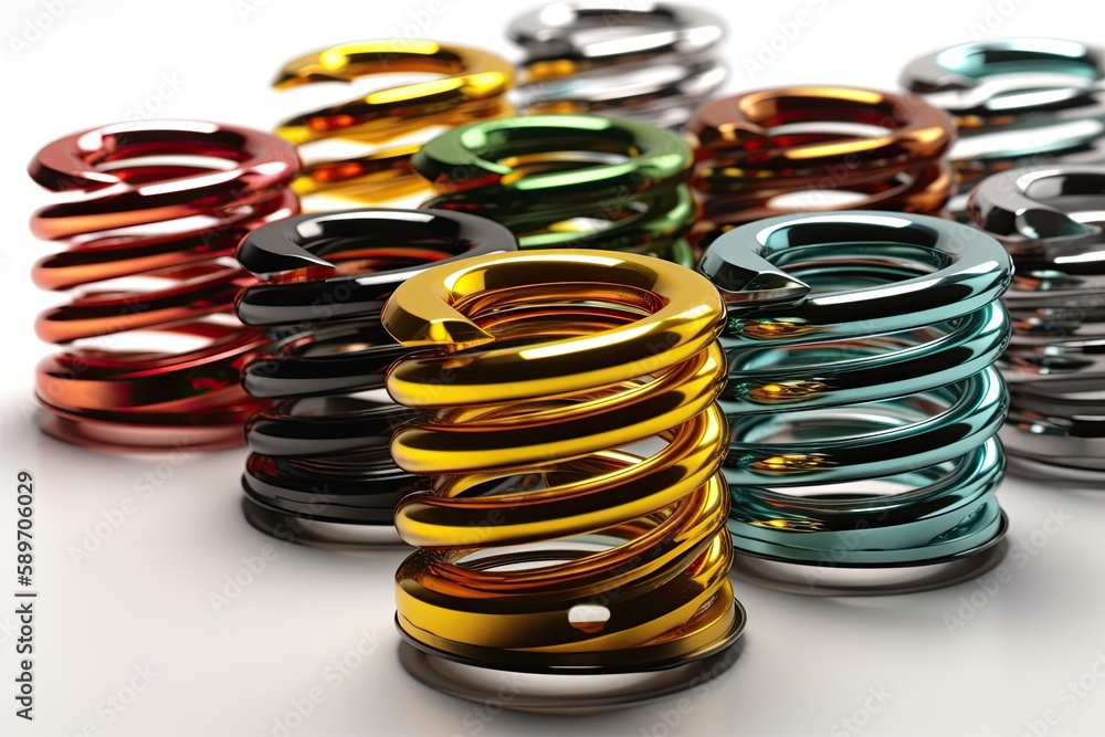 Poster close-up view of a pile of metallic objects with different shapes and sizes. generative ai