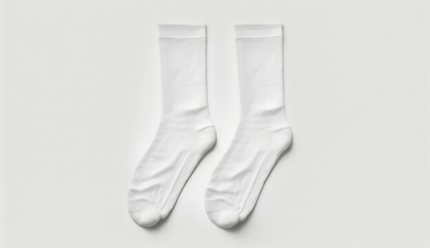 White socks isolated mockup on white background
