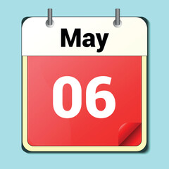 calendar vector drawing, date May 06 on the page