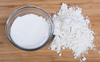 flour in a glass bowl