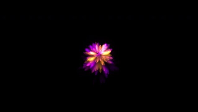 A flower bloom particle animation of pastel colors. The shot is 4K