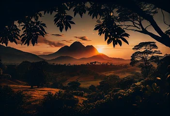 Foto op Aluminium Beautiful sunrise in Sri Lanka. Generative AI © Freddie
