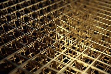 detailed close-up view of a metallic framework. Generative AI