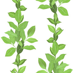 seamless pattern watercolor leaves, vertical lines on white background, for textiles, wrapping paper, scrapbooking, textiles, wallpaper