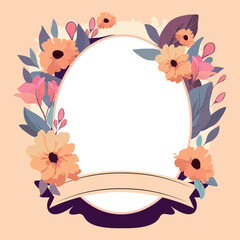 Happy mothers day illustration. Thank you card with blooming flowers. Use for Boarding Pass, birthday card, invitations, Birthday card