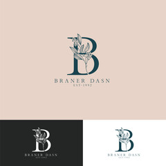 B letter Floral Logo. Letter logo
Signature logo