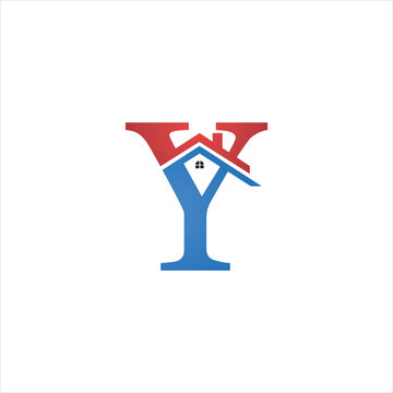 initial y logo with real estate design icon template
