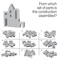 Find which set of parts is this construction assembled