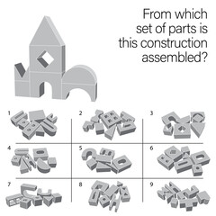 Find which set of parts is this construction assembled
