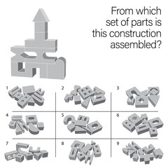 Find which set of parts is this construction assembled