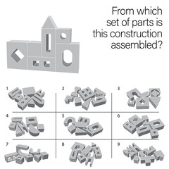Find which set of parts is this construction assembled