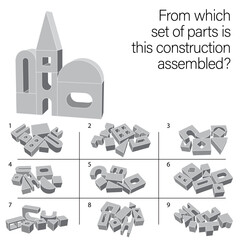 Find which set of parts is this construction assembled