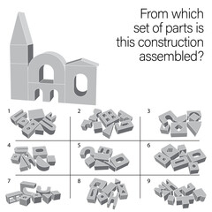 Find which set of parts is this construction assembled