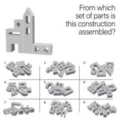 Find which set of parts is this construction assembled