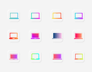 A Versatile Collection of Laptop Icon Designs for Digital Devices and Business Laptop Silhouette Icon in gradient style.