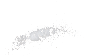 Photo image of falling down snow, heavy big small size snows. Freeze shot on black background isolated overlay. Fluffy White snowflakes splash cloud in mid air. Real Snow high speed shutter