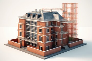 modern skyscraper with a glass façade and numerous windows. Generative AI