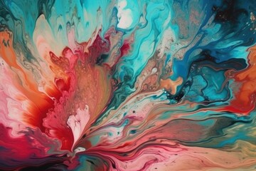 colorful and abstract painting with unique shapes. Generative AI
