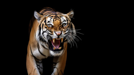 Bengal tiger. roaring, fierce and strong